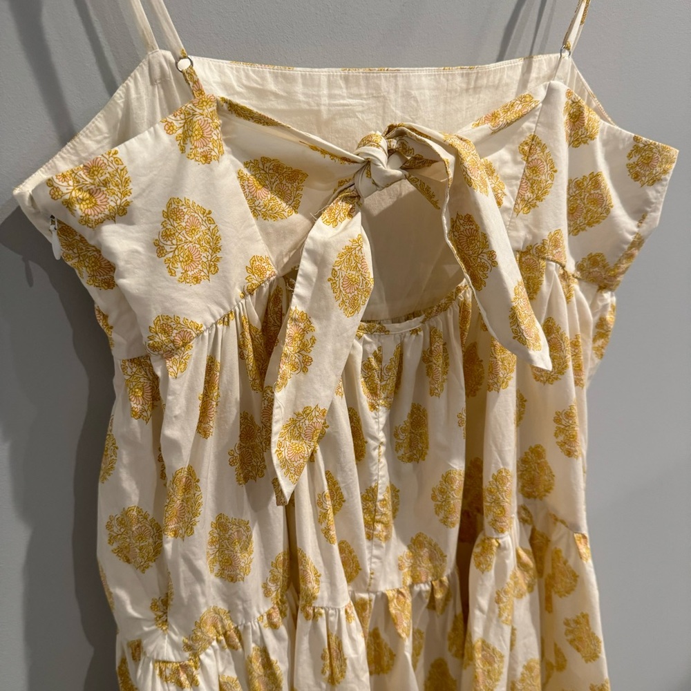 J. Crew Tie Back Tiered Midi Dress in Gathered Floral Block, Size 8 - Picture 11 of 14